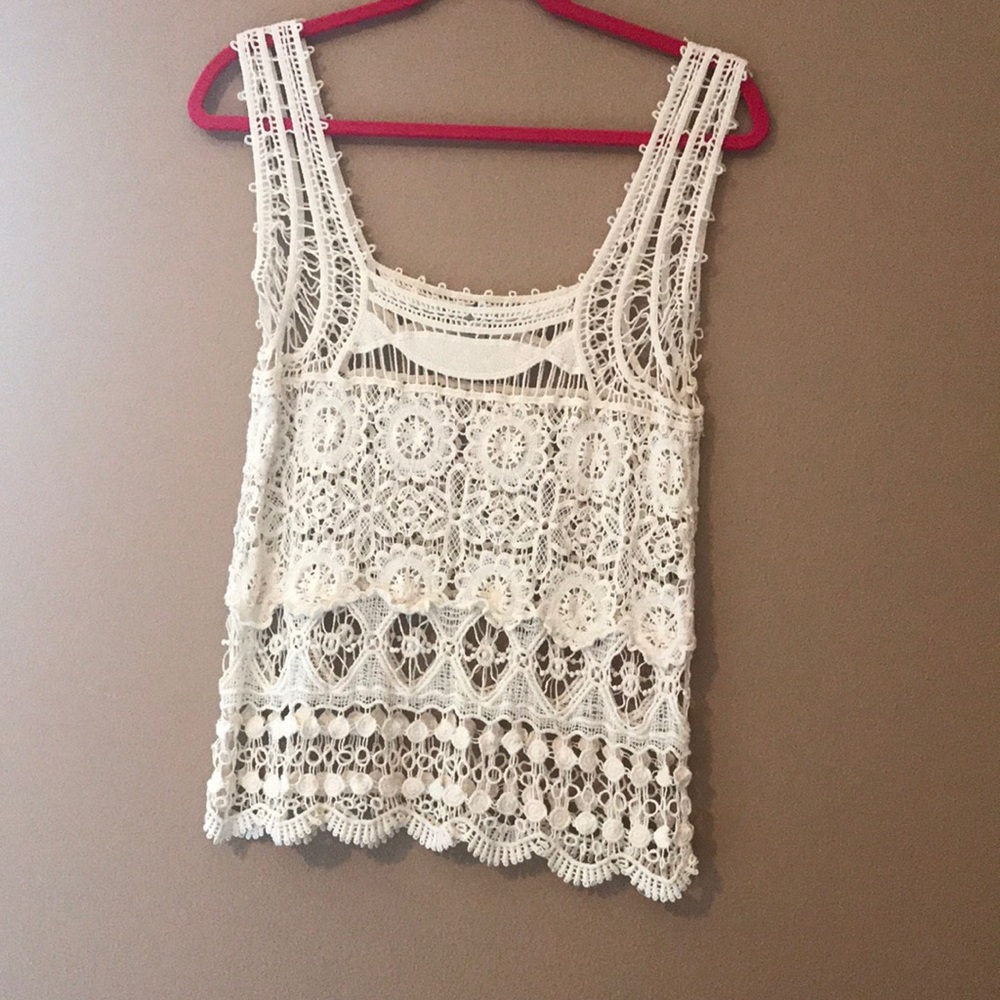 White Crochet Top